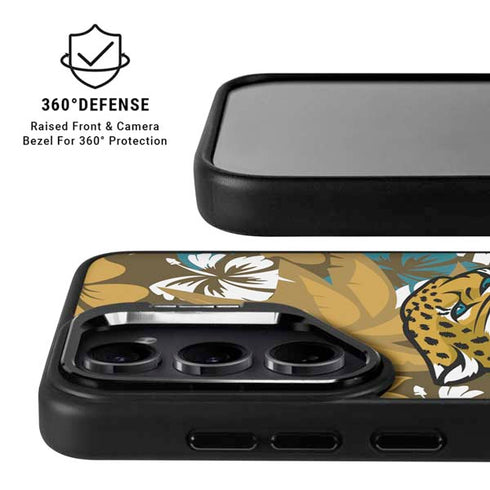 NFL Jacksonville Jaguars Tropical Print Galaxy S24 Plus Kickstand Case